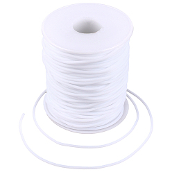 Белый 1 рулон полой трубы ПВХ трубчатый синтетический резиновый шнур, обернутый вокруг белой пластиковой катушке, белые, 2 мм, отверстие : 1 мм, около 54.68 ярдов (50 м) / рулон
