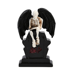 Angel & Fairy Украшения дисплея смолы хэллоуина, для украшения рабочего стола домашнего офиса, ангел и фея, 32.5x17x49.5 мм