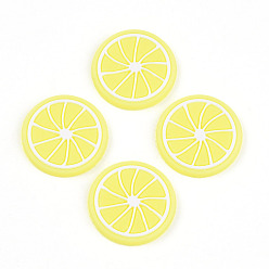 Желтый ПВХ пластиката кабошонов, лимон, желтые, 25x2 мм