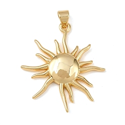 Золотой Латунные подвески, солнце, золотые, 31x27.5x3 мм, отверстие : 4x3.7 мм