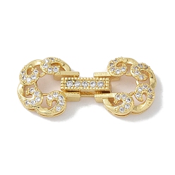 Настоящее золото 18K Реечное покрытие латунь микро паве прозрачный кубический цирконий складные застежки, без кадмия и без свинца, долговечный, реальный 18 k позолоченный, 29 мм, застежка: 19.5x12.5x4.5