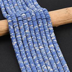 Васильковый Окрашенные нити синтетических бус императорской яшмы, матовые, дисковые бусы, Heishi бусы, васильковый, 6x1.5 мм, отверстие : 1 мм, около 249~252 шт / нитка, 15.28~15.55'' (38.8~39.5 см)