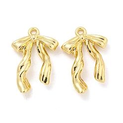Золотой Стойки подвески обшивки сплава, бантом прелести, золотые, 24.5x15.5x4 мм, отверстие : 1.6 мм