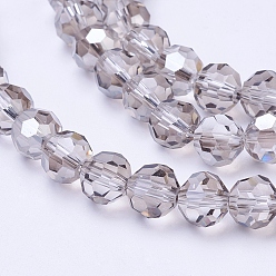 Gainsboro Glass Beads Strands, Faceted(32 Facets), Round, Gainsboro, 8mm, Hole: 1.5mm, about 66~67pcs/strand, 15.12 inch~15.35 inch(38.4~39cm)
