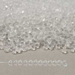 (DP1) Silverlined Crystal Миюки 3.4мм капельные бусины, японский бисер, прозрачные цвета, (dp1) посеребренный кристалл, 3.4x3 мм, отверстие : 0.65 мм, Около 180 шт / 10 г