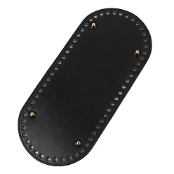 Черный Овальные сумки для вязания крючком из искусственной кожи, для аксессуаров дна сумки, чёрные, 25x11 см