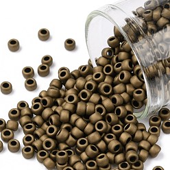 (221F) Frosted Bronze TOHO Round Seed Beads, Japanese Seed Beads, (221F) Frosted Bronze, 8/0, 3mm, Hole: 1mm, about 10000pcs/pound