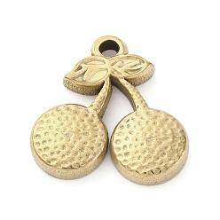 Золотой 304 подвески из нержавеющей стали, черри прелести, золотые, 18x18x3.5 мм, отверстие : 1.8 мм