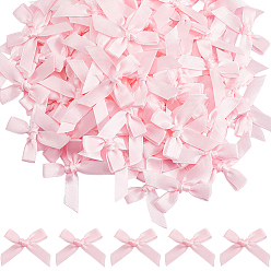 Pink 200 шт. аксессуары для костюмов из полиэстера ручной работы, бантом, розовые, 40x40 мм, 200 шт / комплект