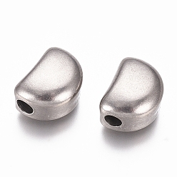 Edelstahl Farbe Anlaufgeschützt 304 Edelstahlperlen, Mond, Edelstahl Farbe, 8x11x6 mm, Bohrung: 2.5 mm