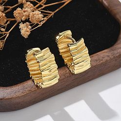 Настоящее золото 18K Серьги-кольца из латуни для женщин, без свинца и без кадмия, долговечный, реальный 18 k позолоченный, 18x18x8 мм