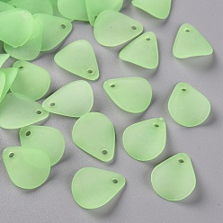 Светло-зеленый Прозрачные матовые акриловые подвески, Petaline, светло-зеленый, 17x14x2.5 мм, отверстие : 1.8 мм, Около 2330 шт / 500 г