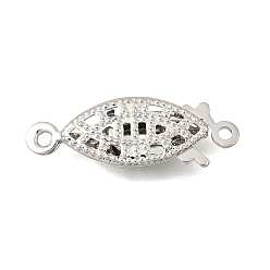 Платина Застежки латунные коробки, долговечный, стойки покрытие, лошадиный глаз , 1 нитей, 2-луночное, платина, 7x20x3 мм, отверстие : 1.2 мм