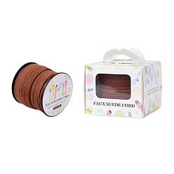 Седло Коричневый Шнуры из искусственной замши, искусственная замшевая кружева, бумажная коробка упаковка, седло коричневый, 3.0x1.4 мм, о 98.43yards / рулон (90 м / рулон)