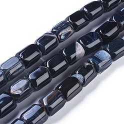 Natural Agate Natural Black Onyx Beads Strands, Dyed & Heated, Column, 20x15mm, Hole: 1.2mm, about 19pcs/strand, 14.76 inch(37.5cm)
