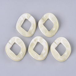 Wheat Acrylic Linking Rings, Quick Link Connectors, For Curb Chains Making, Imitation Gemstone Style, Twist, Wheat, 36x35x7mm, Inner Diameter: 16x14mm, about: 135pcs/500g