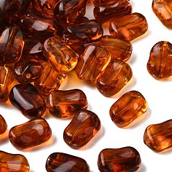 Oval Прозрачные акриловые бусины, имитировать янтарные бусы, овальные, 16x11x7.5 мм, отверстие : 1.8 мм, Около 526 шт / 500 г