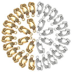 Античный Серебрянный & Античный Золотой 120 шт 2 цвета подвески из сплава в тибетском стиле, старинное серебро и античный золотой, 19x8.5x2.5 мм, отверстие : 1.8 мм, 60 шт / цвет