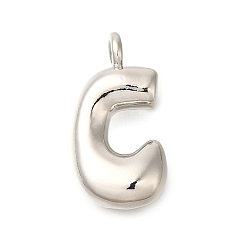 Letter C Стойки обшивки латунные подвески, без кадмия и без свинца, подвески с буквой az~z, буква С, 23x12x5 мм, отверстие : 3 мм