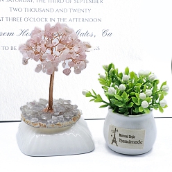 Розовый Кварц Украшение дисплея скульптуры из натурального розового кварца, для домашнего офисного стола, дерево, 40~80x90~120 мм