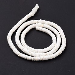 Other Sea Shell Natural Sea Shell Beads Strands, Flat Round, 6.5x1.5~3mm, Hole: 0.8mm, about 298~300pcs/strand, 22.44~23.23 inch(57~59cm)