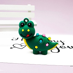 Зеленый Пластиковые подвески из пвх, динозавр прелести, зелёные, 40x55 мм