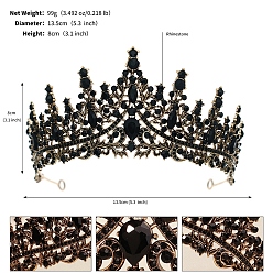Реактивный Самолет Обручи для волос из сплава со стразами для женщин и девочек, черный свадебный венец, струя, 135~140 мм