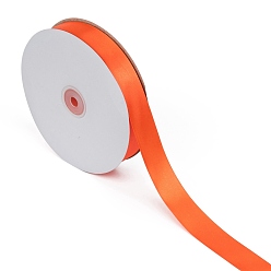 Оранжево-Красный Однотонная атласная лента, для изготовления поделок, шитье, украшение свадебной вечеринки, оранжево-красный, 1 дюйм (25~26 мм), о 100yards / рулон (91.44 м / рулон)