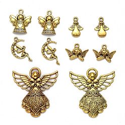 Or Antique Pendentifs en alliage de style tibétain, ange et fée, mixedstyle, Or antique, 15~80x13~53x1~8mm, Trou: 1~3mm