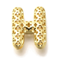 Letter H Латунные подвески, подвески с полыми буквами, стойки покрытие, долговечный, без кадмия и без свинца, Письмо ч, 21.5x16.5x8 мм, отверстие : 5x2.7 мм