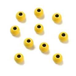 Золотистый Окрашенный распылением 202 бусины из нержавеющей стали, круглые, золотые, 4x3 мм, отверстие : 1.5 мм
