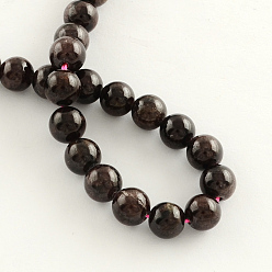 Garnet Natural Garnet Gemstone Bead Strands, Round, 6mm, Hole: 1mm, about 58pcs/strand, 14.9 inch