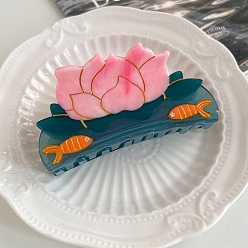 Flower Cellulose Acetate Claw Hair Clips, Flower, 90x40mm