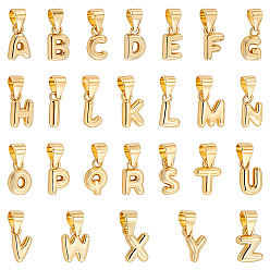Letter A~Z 26 Stück 26 Stile Messing Charms, Brief Reize, echt 18 k vergoldet, langlebig überzogen, Bleifrei und cadmium frei, Buchstabe a ~ z, 9~10x3~8x2~2.5 mm, Bohrung: 5x3.5 mm, 1 pc / style