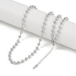 Платина Ожерелья-цепочки из латуни с покрытием стойки для женщин, долговечный, без свинца и без кадмия, платина, 22.05x0.19 дюйм (56x0.48 см)
