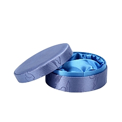 Стально-синий Шкатулка для украшений из парчи в китайском стиле, подарочная коробка набор ювелирных изделий коробки, Для кольца, серьга, стальной синий, 12x5 см