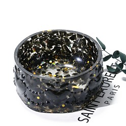 Обсидиан Чаша для размагничивания смолы, с натуральным обсидианом внутри лотка для ювелирных изделий, 100x45 мм