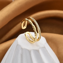 Настоящее золото 18K Кольца-манжеты для пальцев с покрытием из латуни с микропаве из прозрачного кубического циркония для женщин, долговечный, реальный 18 k позолоченный, 6 мм