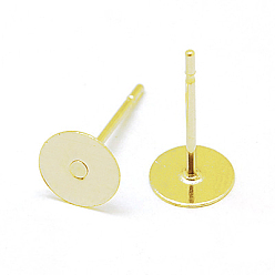 Golden 304 Stainless Steel Stud Earring Findings, Golden, 12x6mm, Pin: 0.7mm