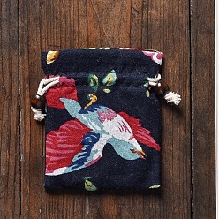 Прусский Синий Сумки на шнурке из ткани, прямоугольные мешочки для ювелирных изделий в китайском стиле, берлинская лазурь, 12x10 см