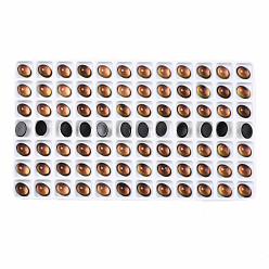 Chocolate Translucent K9 Glass Cabochons, Flat Back, Oval, Chocolate, 8x6x3.5mm, about 84pcs/bag