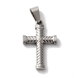 Нержавеющая Сталь Цвет Не тускнеющие 304 подвески из нержавеющей стали, крест прелести, религия, цвет нержавеющей стали, 24x16x3 мм, отверстие : 7x3.5 мм