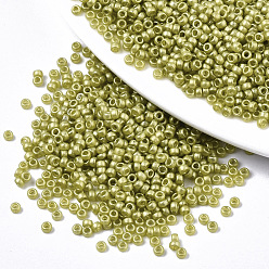 Dark Khaki Frosted Opaque Glass Seed Beads, Fit for Machine Eembroidery, Baking Paint, Round, Dark Khaki, 2.5x1.5mm, Hole: 1mm, about 20000pcs/bag
