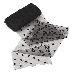 Черный Органза ленты, с узором в виде вельветового сердца, чёрные, 5-7/8 дюйм (150 мм)