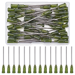 Темно-оливково-зеленый 304 иглы для нанесения клея из нержавеющей стали, темно-оливковый зеленый, 5.5x0.75 см, Внутренний диаметр: 0.4 cm, отверстия: 0.15 cm, 60 шт
