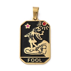 Human Ионное покрытие (ip) 304 подвески из нержавеющей стали с эмалью, реальный 18 k позолоченный, очарование таро, человек, 32x19.5x2 мм, отверстие : 7.5x4 мм