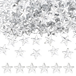 Прозрачный 300шт. акриловые кабошоны, звезда, прозрачные, 14x14.5x3 мм