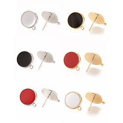 (52) Непрозрачная лаванда Изделия из латуни, с эмалью и петлей, плоско-круглые, разноцветные, 16.5x14 мм, отверстия: 1.5 мм, штифты: 0.7 мм