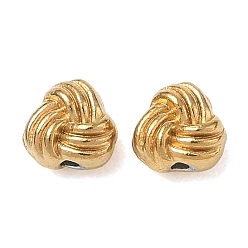 Real 18K Gold Plated 304 Stainless Steel Beads, Triangle Knot, Ion Plating(IP), Real 18K Gold Plated, 5x5.5x3.5mm, Hole: 1mm