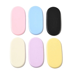 Oval Непрозрачные кабошоны из смолы, разноцветные, овальные, 49.5x25x3 мм